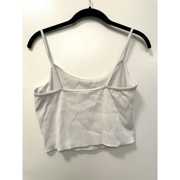 Solid & Striped Micro Ribber Cropped White Tank Top Size Medium - Picture 3 of 6